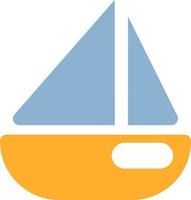 Yellow travel boat, illustration, vector on a white background.