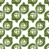 Green snake pattern, illustration, vector on white background.