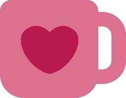 Pink coffee cup, illustration, vector on a white background.