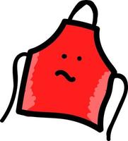 Red apron, illustration, vector on white background.