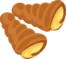 Dessert rolls, illustration, vector on white background.