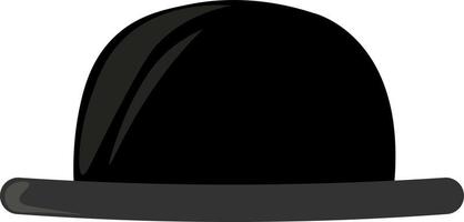 sombrero negro, ilustración, vector sobre fondo blanco.
