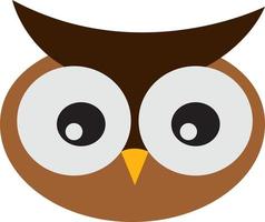 Cute owl, illustration, vector on white background