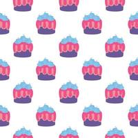 Tasty cake ,seamless pattern on white background. vector