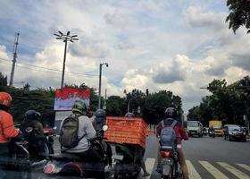 Jakarta, Indonesia in September 2022. Road congestion or vehicle density that occurs on Jalan Kalibata photo