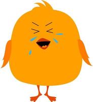 Crying bird, illustration, vector on white background.