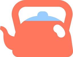 Red teapot with blue top, illustration, vector on a white background.