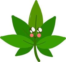 Cute marijuana, illustration, vector on white background.