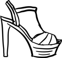 High heels shoes, illustration, vector on white background.