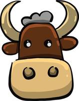Brown cow, illustration, vector on a white background.