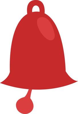 Red school bell, illustration, vector, on a white background.