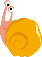 Cross eyed snail, illustration, vector on white background.