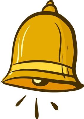 A bell, vector or color illustration.