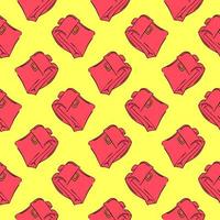 Red bag, seamless pattern on yellow background. vector