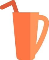 jugo en taza de naranja, ilustración, vector, sobre un fondo blanco. vector