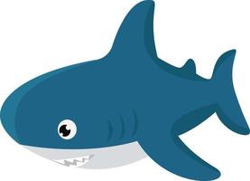 tiburón en el agua, ilustración, vector sobre fondo blanco