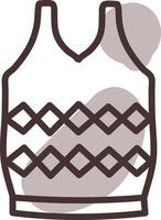 Brown vest , illustration, vector on a white background.