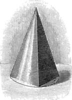 Pyramid Inscribed in a Cone vintage illustration. vector