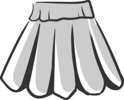 Grey skirt, illustration, vector on white background.