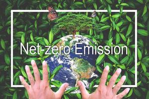 Nature background image concept.  Net-zero Emission Concept. Love the Earth, Save the Environment photo