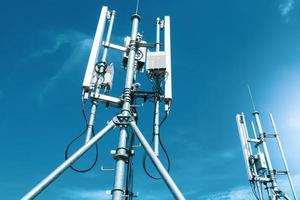 Telephone towers. communication technology concept photo