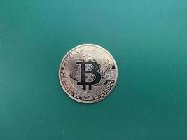 Symbol of the first cryptocurrency bitcoin photo