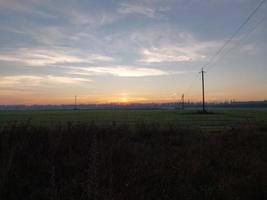 Morning and night panorama of dawn photo
