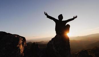 Silhouette of Human hands open palm up worship. Eucharist Therapy Bless God Helping Repent Catholic Easter Lent Mind Pray. Christian Religion concept background. fighting and victory for god. photo