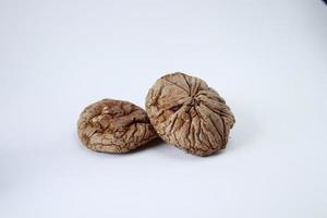 Chinese mushroom or Shiitake mushroom dried and white background. photo