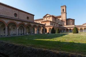 Ferrara,Italy-march 20,2022-strolling inside the monumental cemetery of the charterhouse of Ferrara during a sunny day. photo