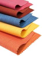 Multicolor tone of fabric sample on white background photo