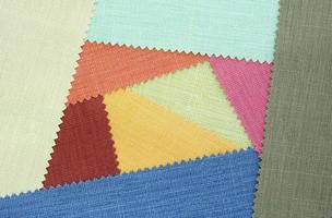 Multi color fabric texture samples photo