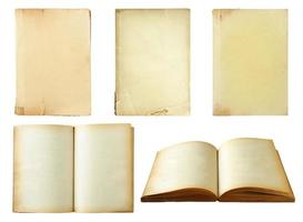 Set of old book isolated on white background photo