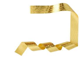 Gold ribbon Isolated on white background with clipping path photo