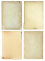 set of old book pages isolated on white background photo