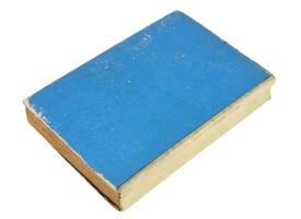 viejo libro azul aislado en un fondo blanco con trazado de recorte foto
