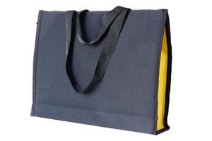 black shopping bag on white background photo