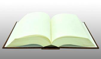 Open blank book on white with clipping path photo