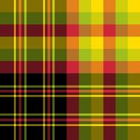 Seamless pattern in simple bright red, green, yellow and black colors for plaid, fabric, textile, clothes, tablecloth and other things. Vector image.