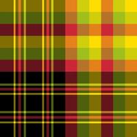 Seamless pattern in simple bright red, green, yellow and black colors for plaid, fabric, textile, clothes, tablecloth and other things. Vector image.