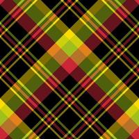 Seamless pattern in simple bright red, green, yellow and black colors for plaid, fabric, textile, clothes, tablecloth and other things. Vector image. 2