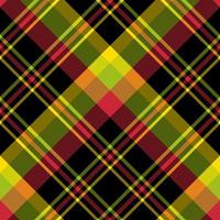 Seamless pattern in simple bright red, green, yellow and black colors for plaid, fabric, textile, clothes, tablecloth and other things. Vector image. 2