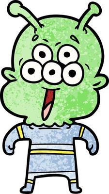 Vector alien character in cartoon style