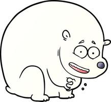 personaje de oso polar vectorial en estilo de dibujos animados vector