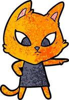 personaje de gato vectorial en estilo de dibujos animados vector