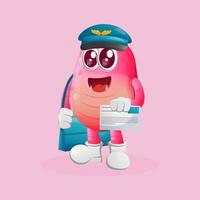 Cute pink monster postman vector