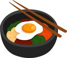 Bibimbap, illustration, vector on white background