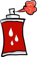 Red spray bottle, illustration, vector on white background.