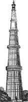 Kutab Minar, vintage illustration. vector