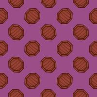 pequeña mesa de madera, patrón sin costuras sobre fondo morado. vector